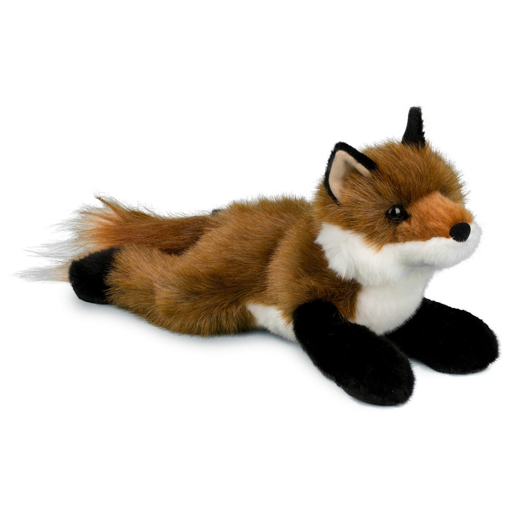 Douglas Roxy plush features rich russet fur and black stockings for style.