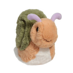 Douglas Shelby snail plush shell in olive green adds whimsy and charm for imaginative play.