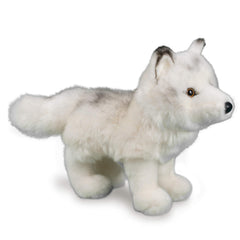 Douglas Snow Queen Arctic Fox plush care; surface wash for easy cleaning.