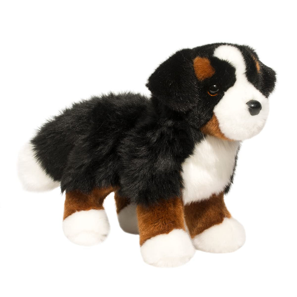 Douglas Stevie Bernese Mountain Dog plush, 10-inch length, soft tri-color coat for cuddling