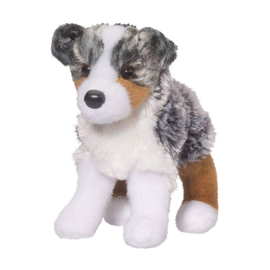 Douglas Steward Australian Shepherd plush full view, lifelike coat for imaginative play.