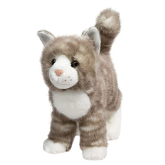 Douglas Zipper Gray Tabby Cat Plush lifelike expression invites imaginative pretend scenarios.