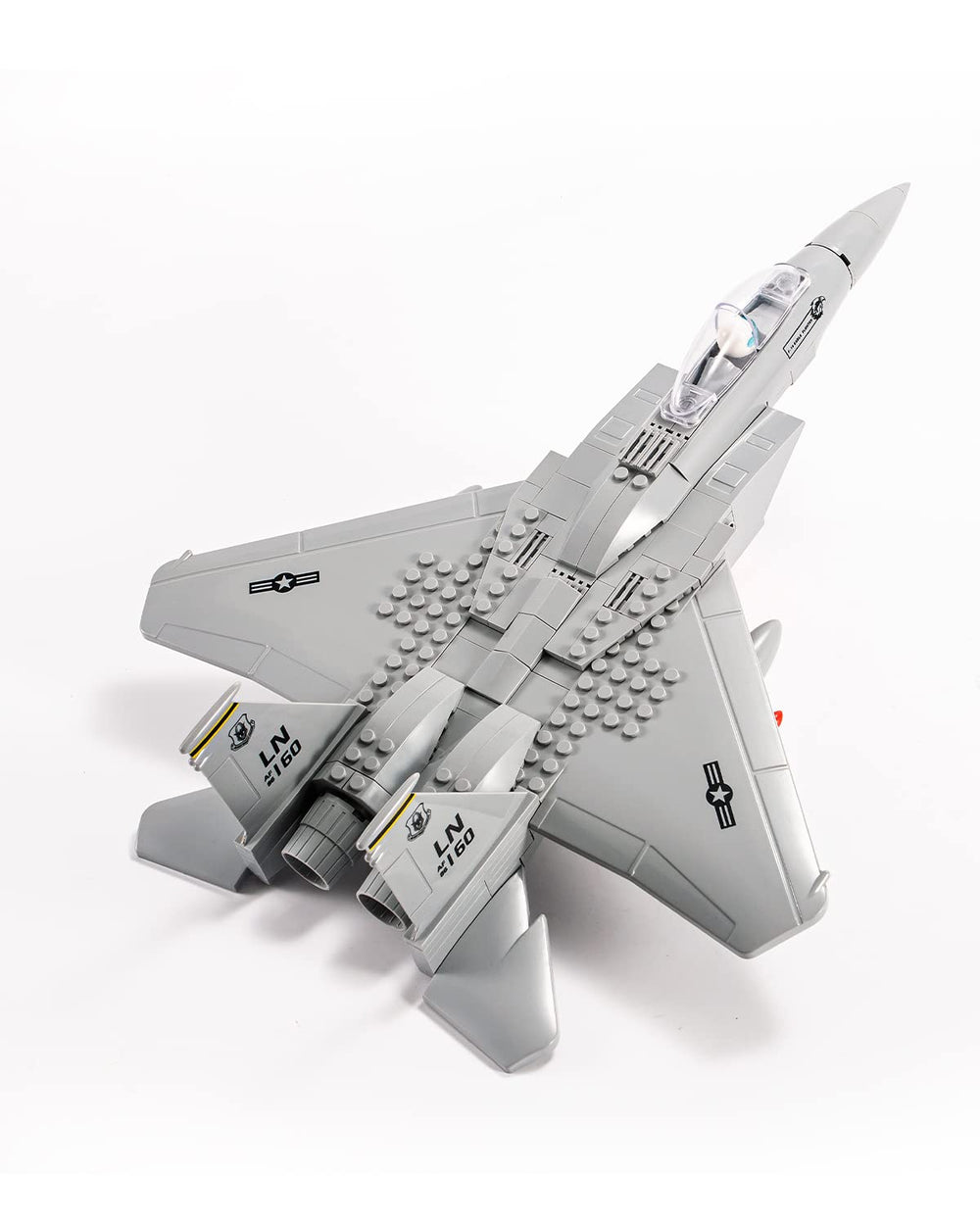 dOvOb F-15 Eagle jet model front view, ideal for display and collection