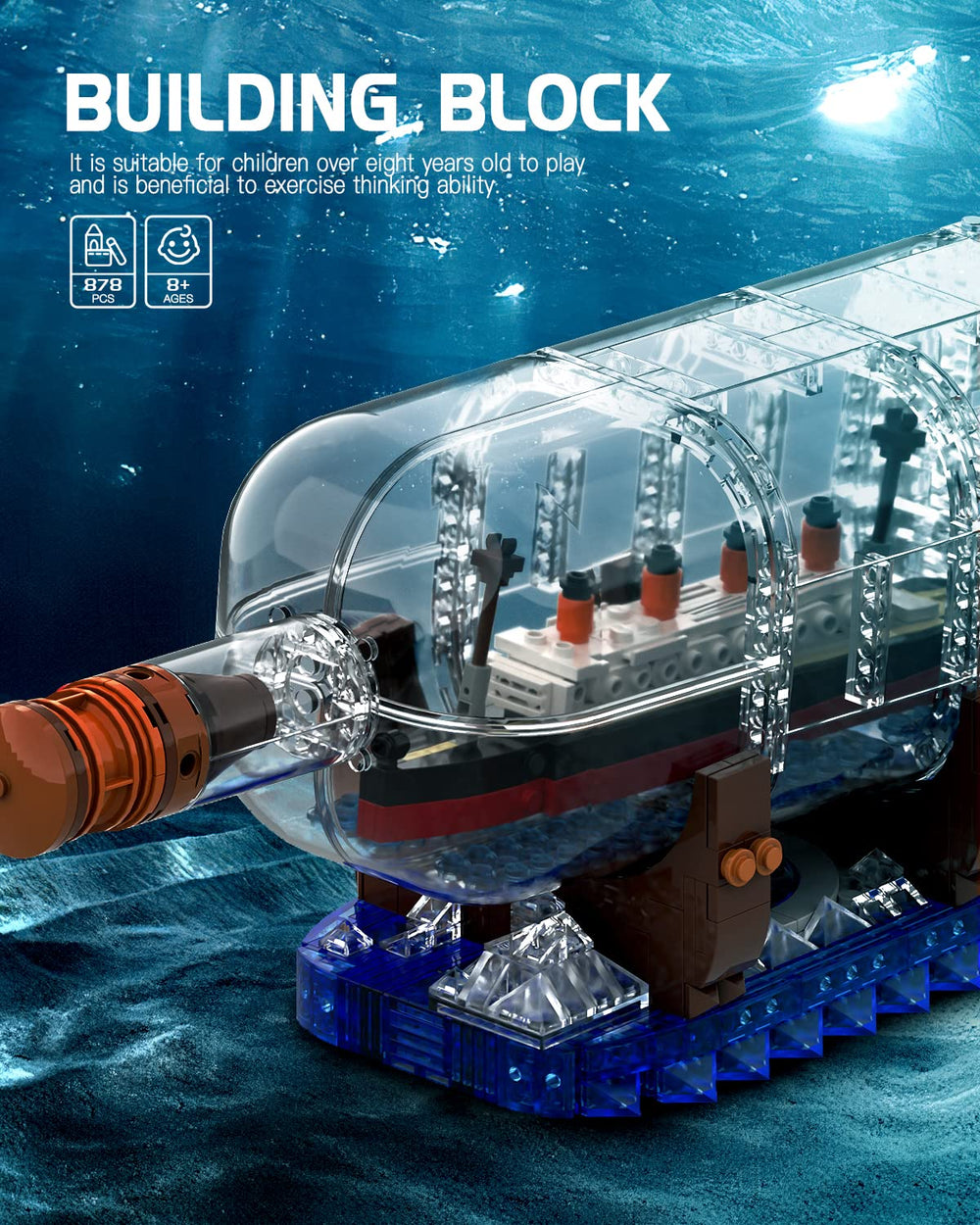 dOvOb Titanic brick set with step-by-step color instructions
