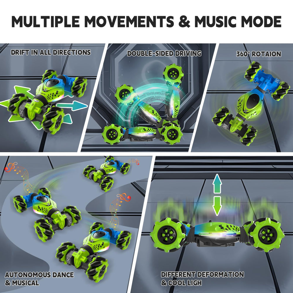 DOVQISK RC drift car performing 360-degree spins for dynamic stunts.