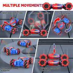 DOVQISK RC car with LED lights and music enhances night-time racing