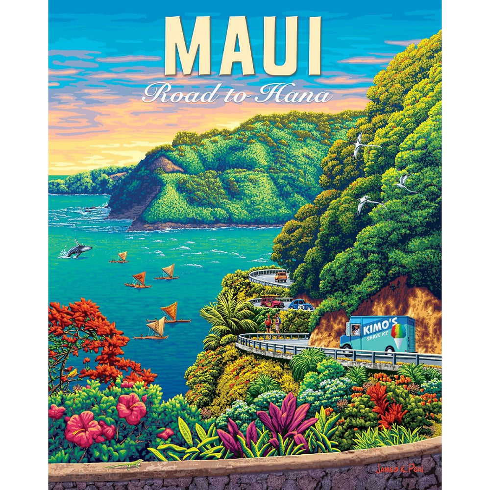 DOWDLE Boardwalk Puzzles Maui Road to Hana coastal view, ideal for relaxing family puzzle time