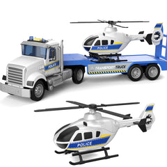 DOWELLIN police truck and helicopter set promotes imaginative play and problem solving.