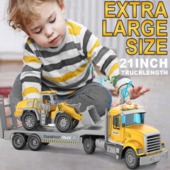Dowellin transport truck and bulldozer sparks imaginative building scenes.