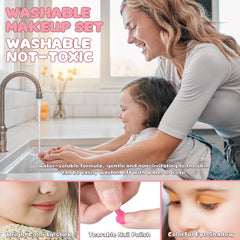 Dpai blush brushes help apply colors evenly during princess makeup sessions.