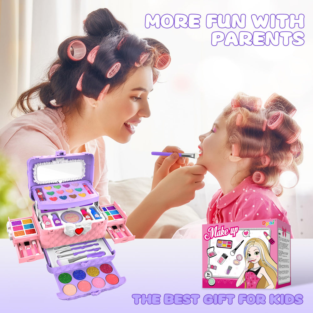 Dpai face powder with puffer creates a smooth finish during pretend play