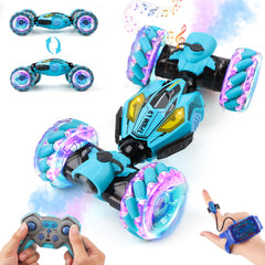 DPAPDI gesture-sensing RC stunt car front view with vivid lights