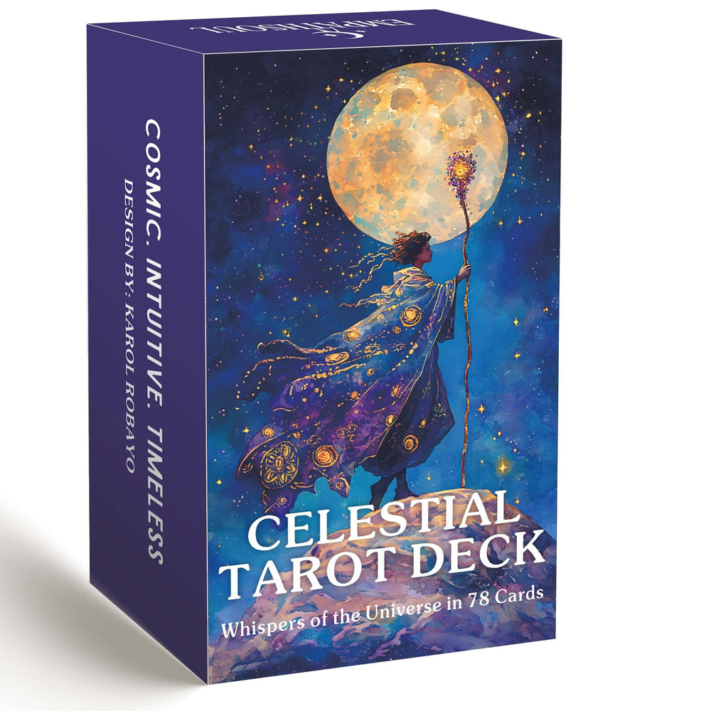 DPEHAKMK Celestial Tarot card glow with cosmic art for immersive readings.