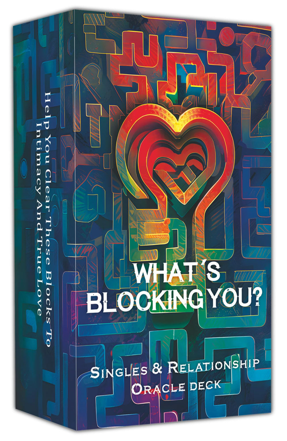 DPEHAKMK What's Blocking You Love Oracle Cards front cover for relationship guidance.