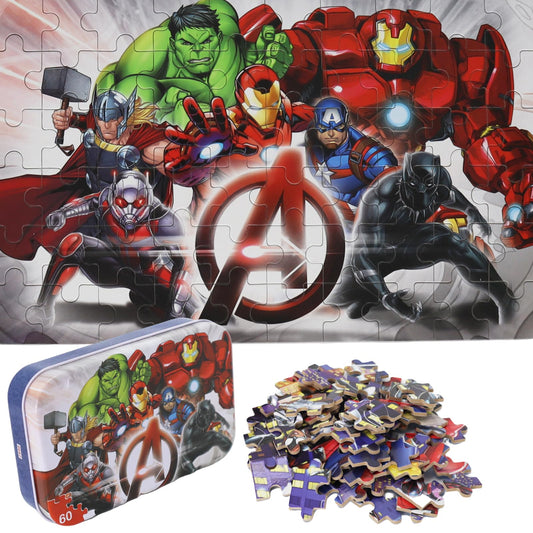 DPLEFO jigsaw tin box with 60-piece set for easy storage and clean organization