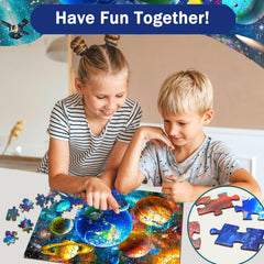 DQRRZ 200-piece jigsaw planets boosts concentration and problem-solving during space play.