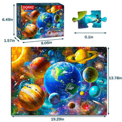 DQRRZ Planets floor puzzle for kids 8-10 encourages exploration and steady hands.