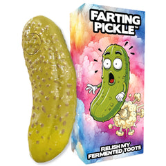 DR DINGUS farting pickle toy ready for office laughter and gatherings.