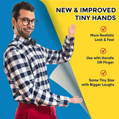 DR DINGUS Tiny Hands pocket-sized hilarity fits discreet pockets for on-the-go pranks.