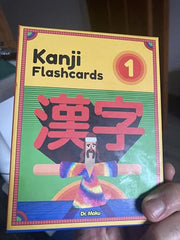 Dr. Moku Kanji flash cards deck inside tray—neat organization for quick review sessions.