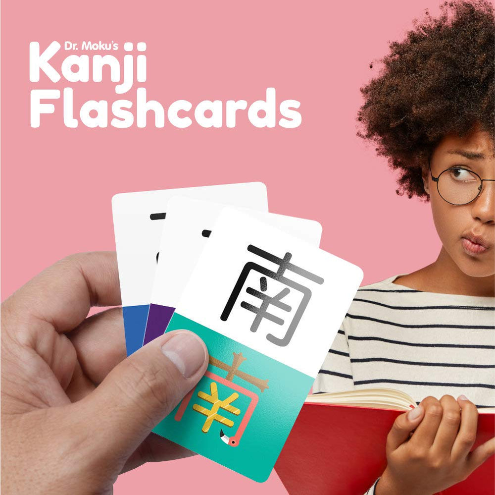 Dr. Moku Kanji flash cards N5 and Joyo 1 coverage—extra kanji to expand vocabulary.