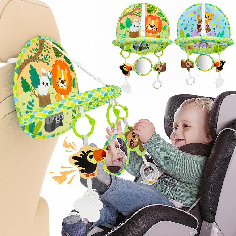 Dr.Rapeti baby car seat toy with squeaky toy to engage baby during travel