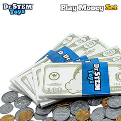 Dr. STEM Toys Play Money ABS case keeps coins and bills tidy on the go.
