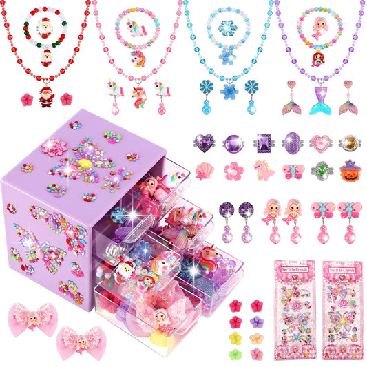 Drabac toddler girl jewelry set with dress-up pieces for imaginative play at parties