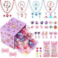 Drabac toddler girl jewelry set with dress-up pieces for imaginative play at parties
