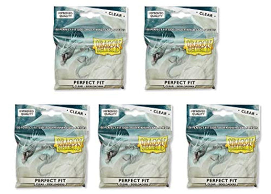 Dragon Shield inner sleeve sideloader clear pack-front view with 100 sleeves per bag