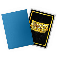 Dragon Shield Matte Dual Blue-Silver sleeves back view showing opaque interior