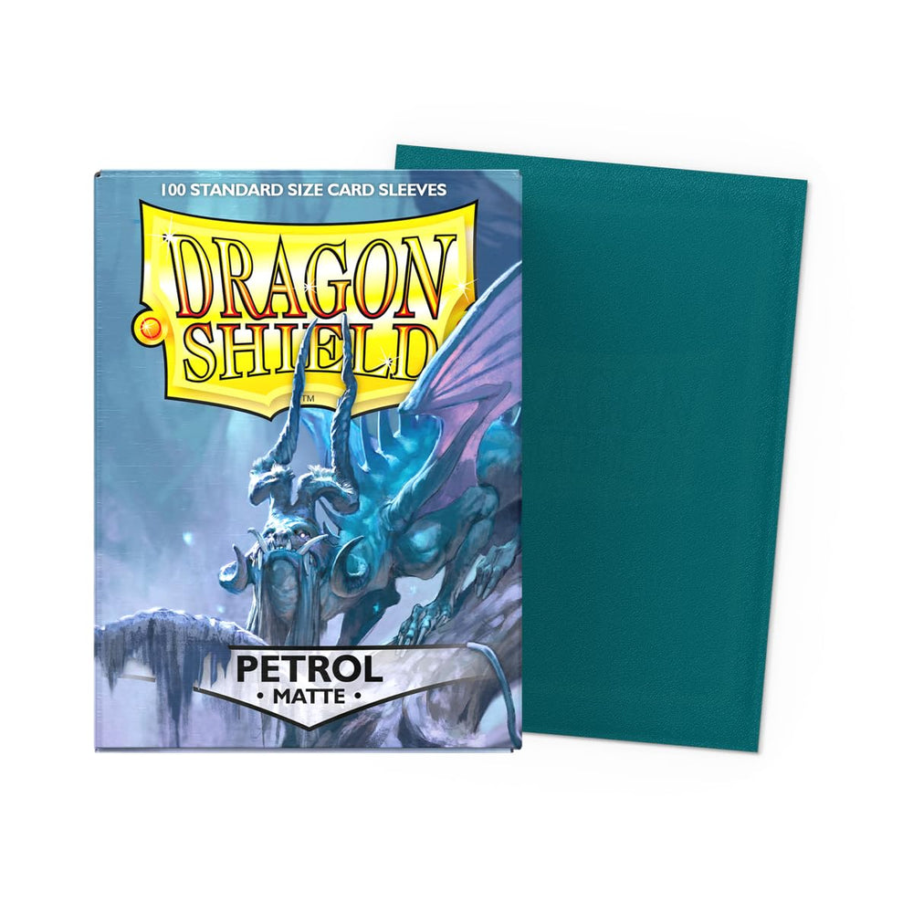 Dragon Shield Matte Sleeves back view shows petrol color and sturdy build.