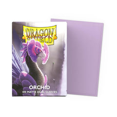 Dragon Shield Orchid matte dual sleeves back shows black interior for complete opacity and concealment