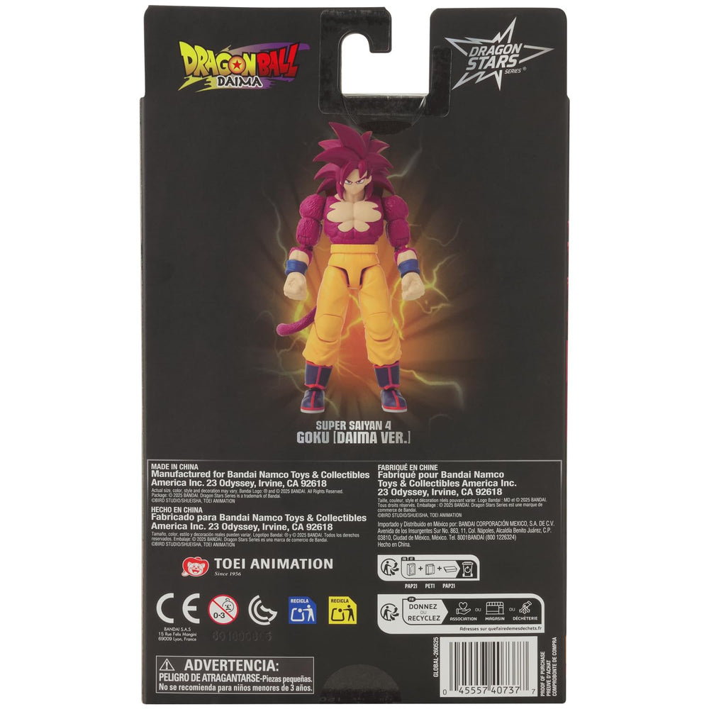 Dragon Stars DAIMA Goku show-inspired packaging boosts shelf appeal.