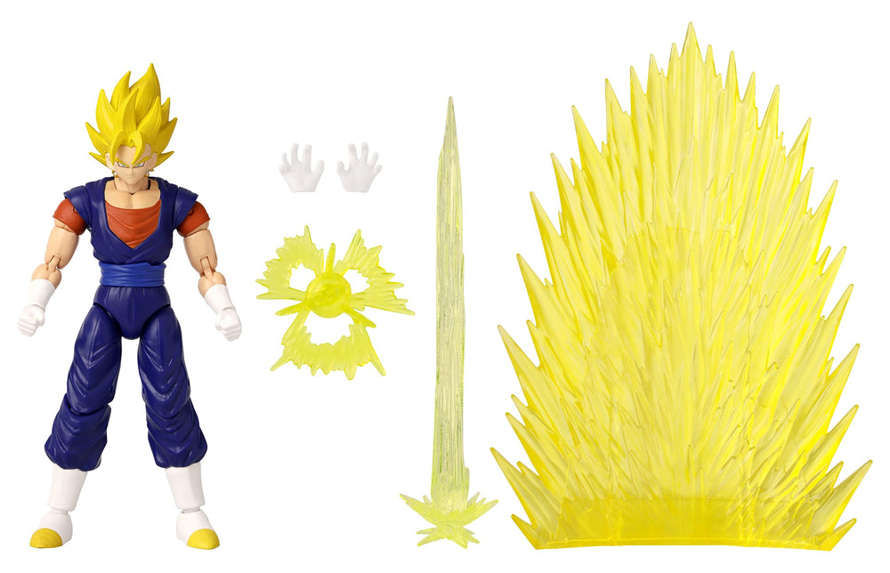 Dragon Stars Vegito figure highlights sixteen articulation points for flexible posing.