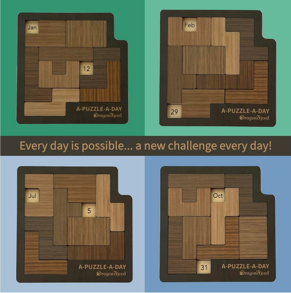 DragonFjord A-Puzzle-A-Day Deluxe calendar frame with a new daily challenge.
