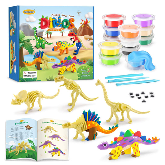 Drama Planet dinosaur clay colors kit open set for easy color selection and mixing.