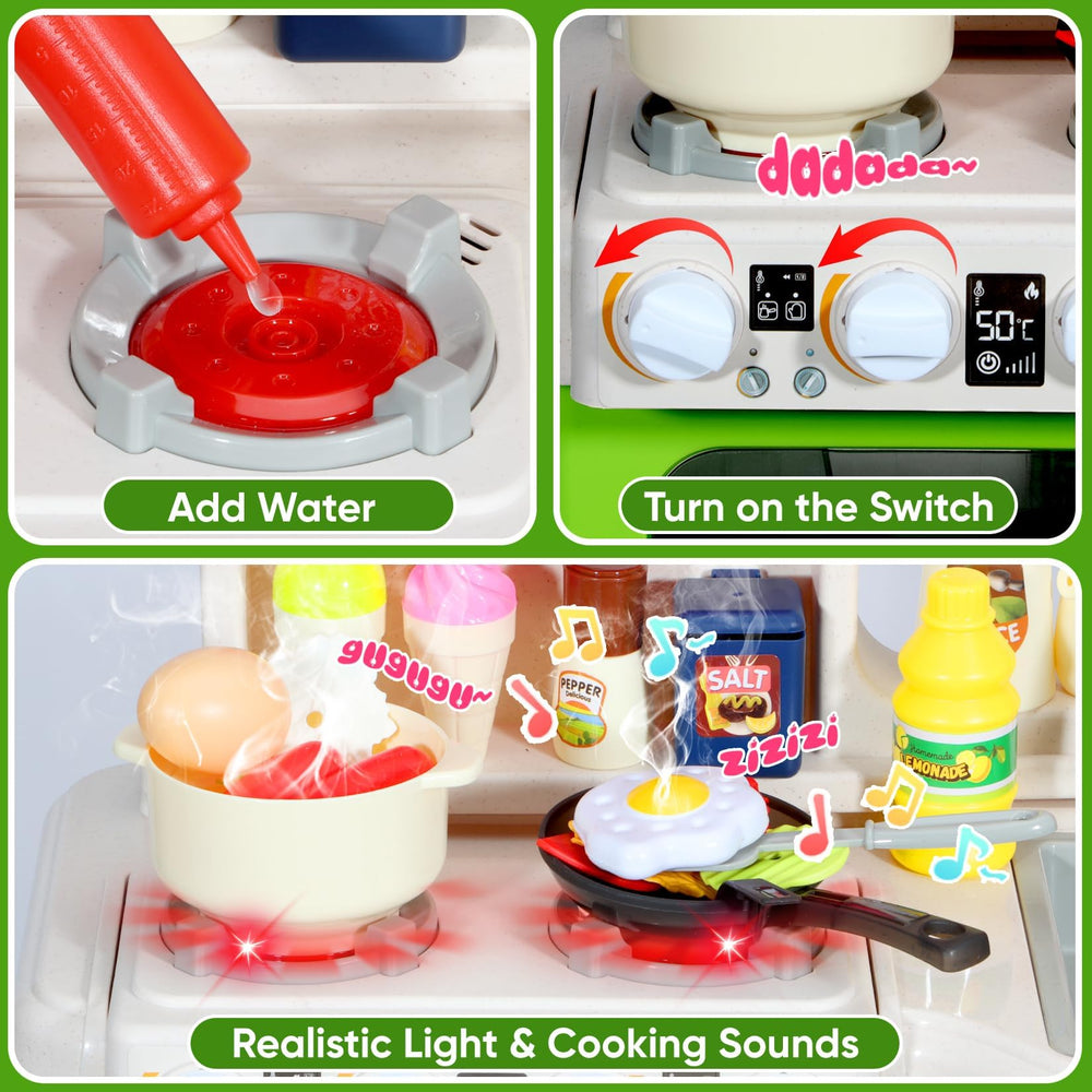 DRAMATION Kids Kitchen Playset easy assembly for quick setup