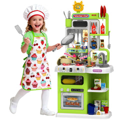 DRAMATION Kids Kitchen Playset steam stove for realistic pretend cooking