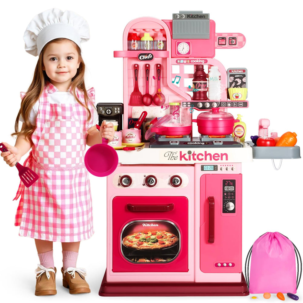 DRAMATION Kids Kitchen stove with light and sound for immersive pretend cooking.