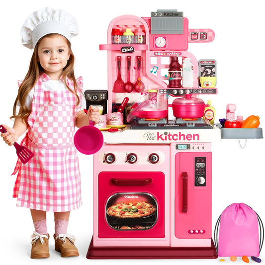 DRAMATION Kids Kitchen stove with light and sound for immersive pretend cooking.