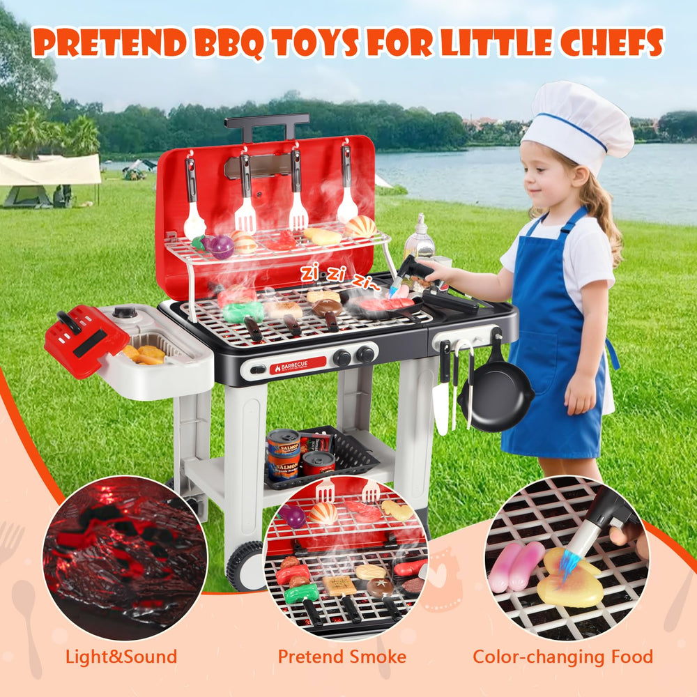 DRAMATION grill cart with glowing knobs and sizzling sounds