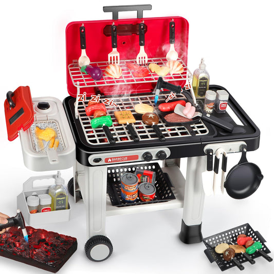 DRAMATION grill playset with smoke and lights for immersive pretend barbecue