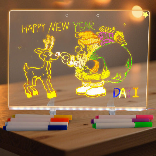 Drawing Board note board with seven colors glows to spark creativity at home.