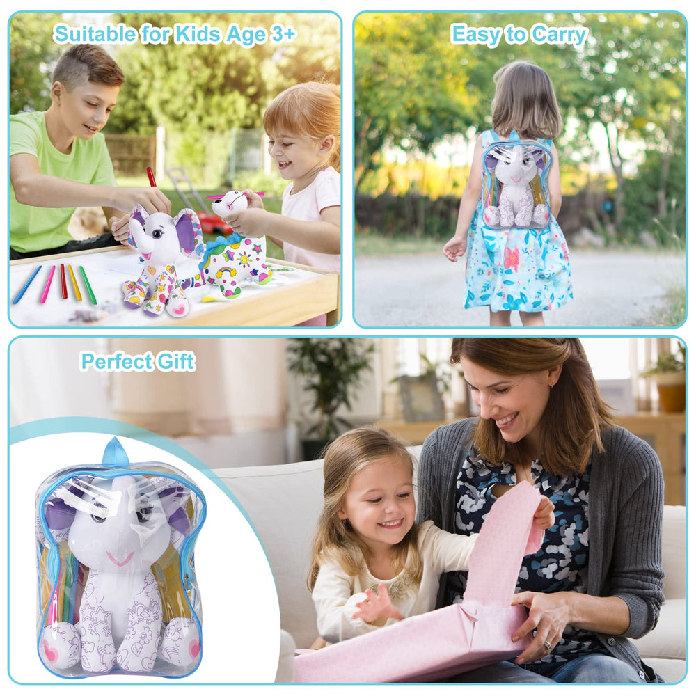 DRAWMYTOY coloring plush in use during a coloring session for kids