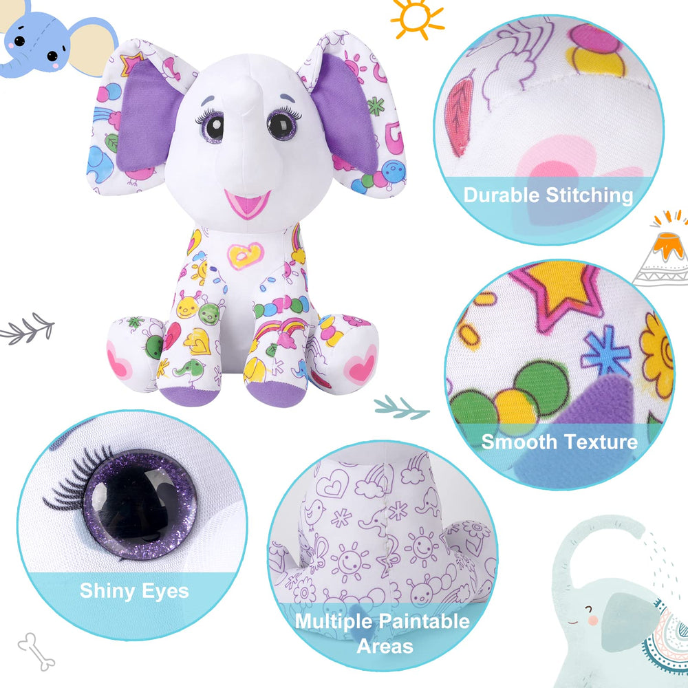 DRAWMYTOY coloring plush marker set included for mess-free coloring