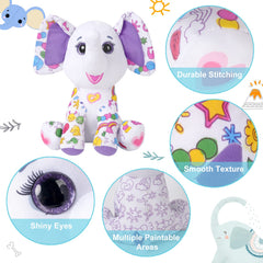DRAWMYTOY coloring plush marker set included for mess-free coloring