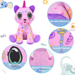 DRAWMYTOY plush toy shows washable surface after coloring
