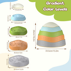 DREAM BUILDING stepping stones durable PP material withstands energetic indoor/outdoor play.
