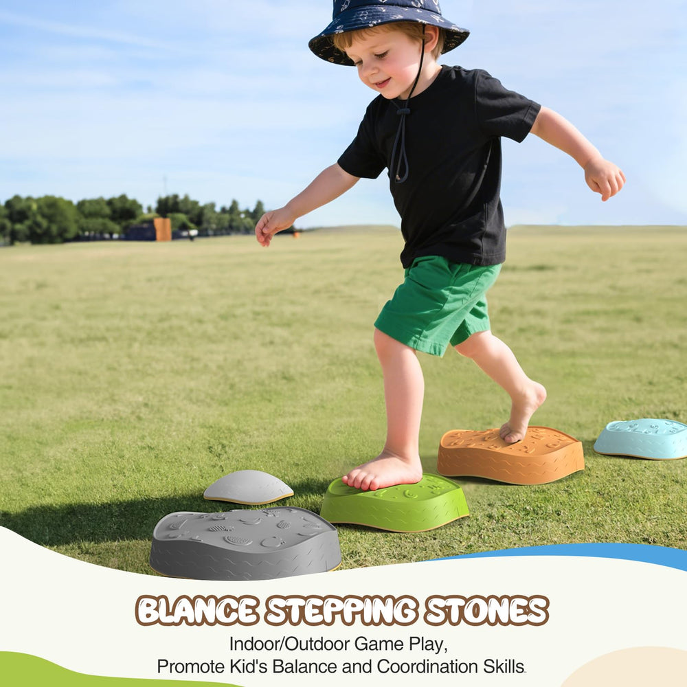 DREAM BUILDING stepping stones non-slip base provides stable jumps during play.